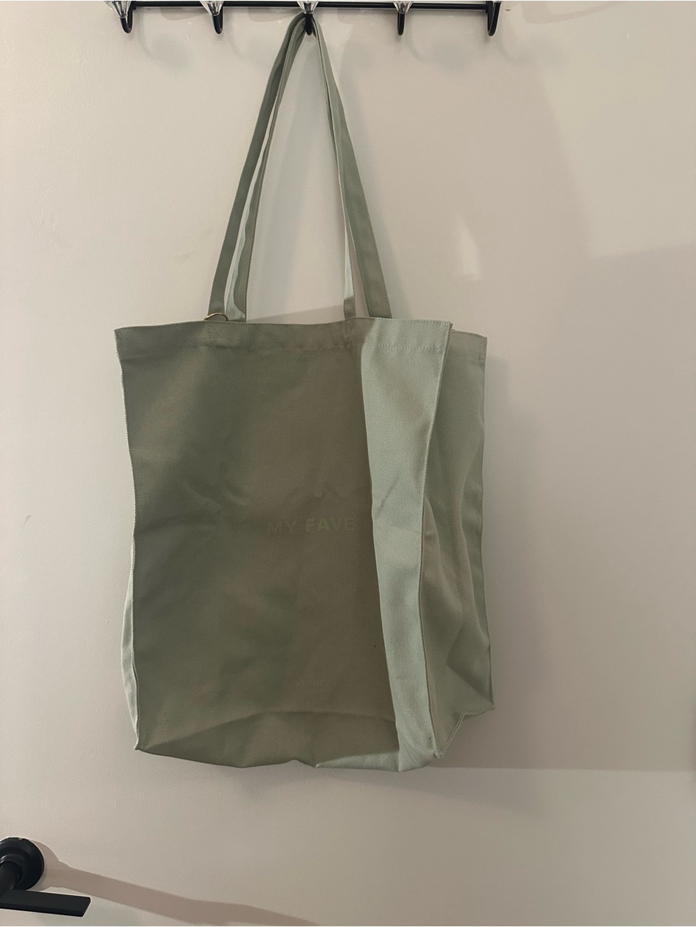 Light Green Two-Tone Canvas Tote Bag